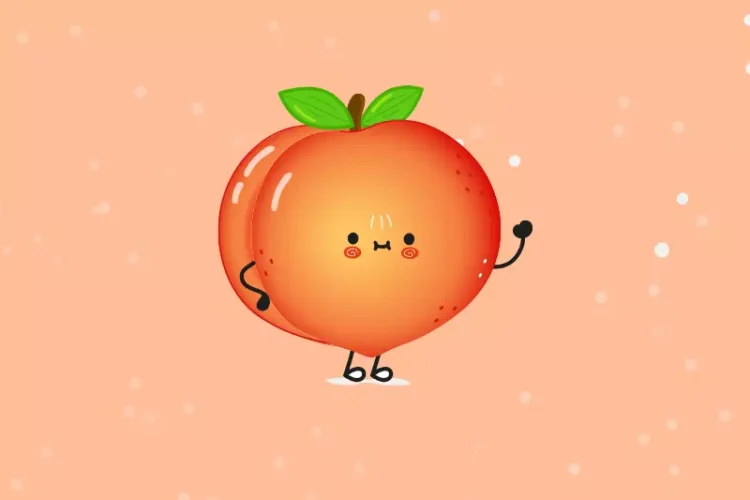 Peach fuzz, peach, the color of2024: peach fuzz, Cartoon logo and peach fuzz color, Cartoon peach